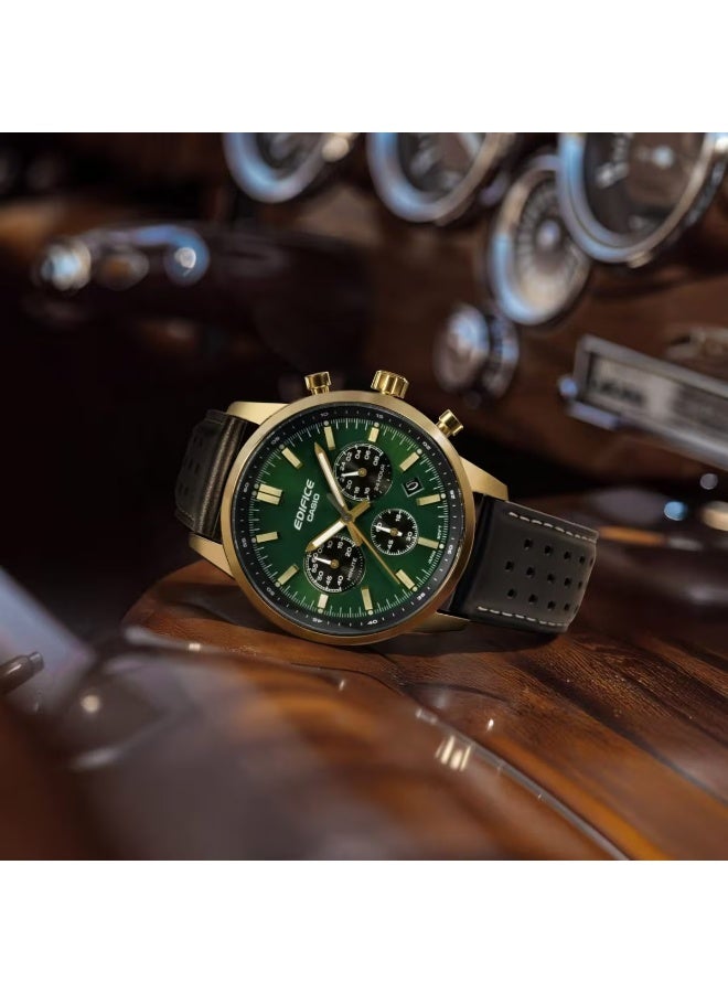 CASIO EDIFICE Chronograph Men's Watch EFR-575CL-3ADF, 47.9 mm Green Dial, Stainless Steel Case & Bracelet, 100 m WR - Image 3