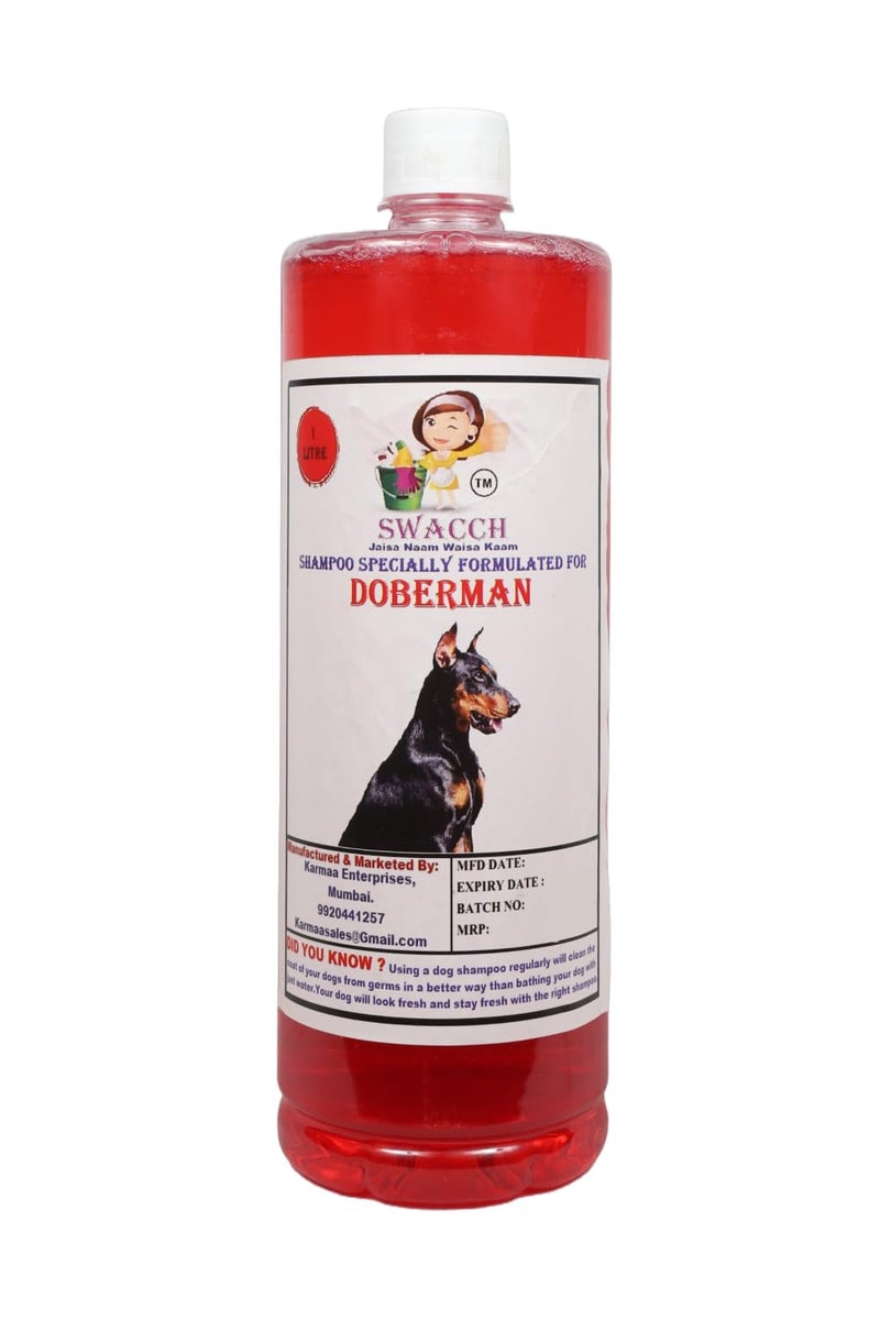swacch Doberman Dog Shampoo + Dumbbell Toy I Durable Rubber Dog Toy for Chewing I Playing,Teeth Cleaning & Training Toy I Combo Pack I 1 Litre Strawberry - Image 2