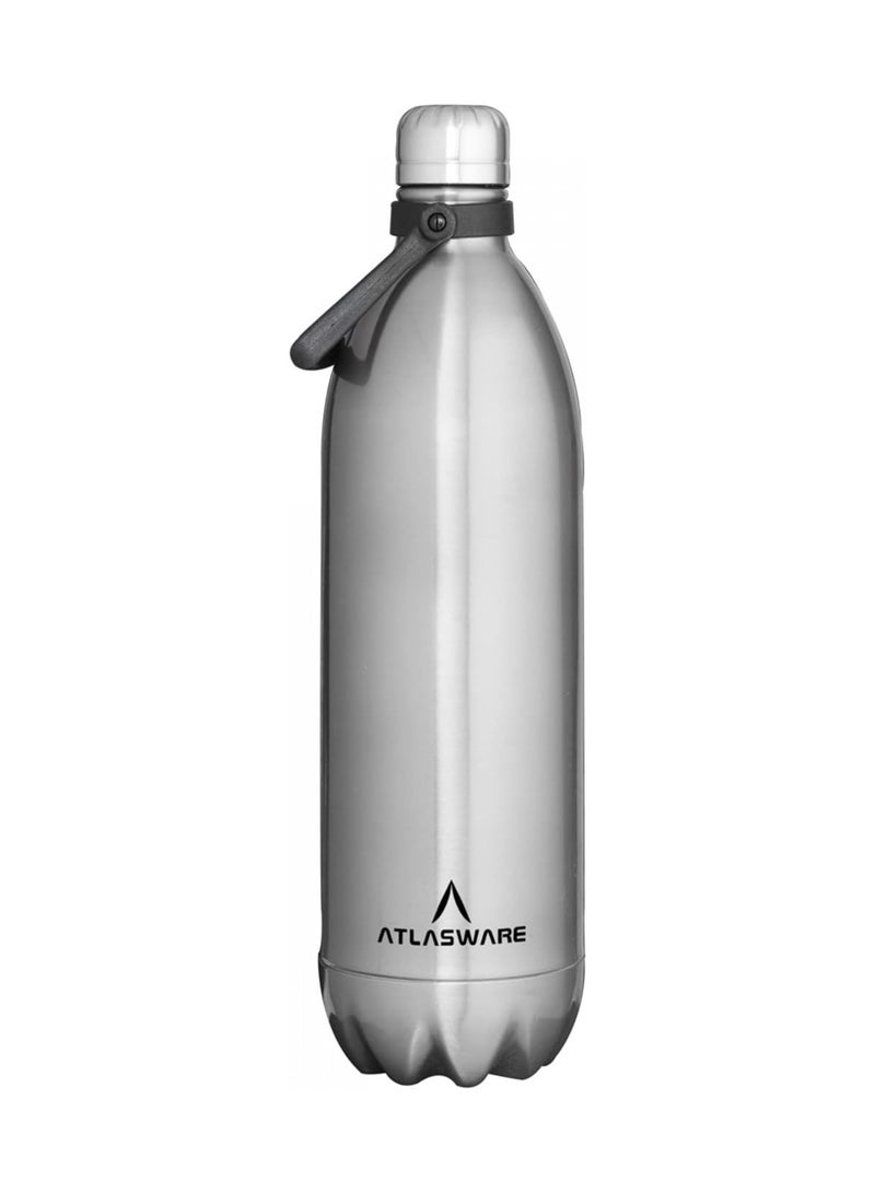 Atlasware Stainless Steel Vacuum Bottle, 1750 ml - Matt Steel - Image 1
