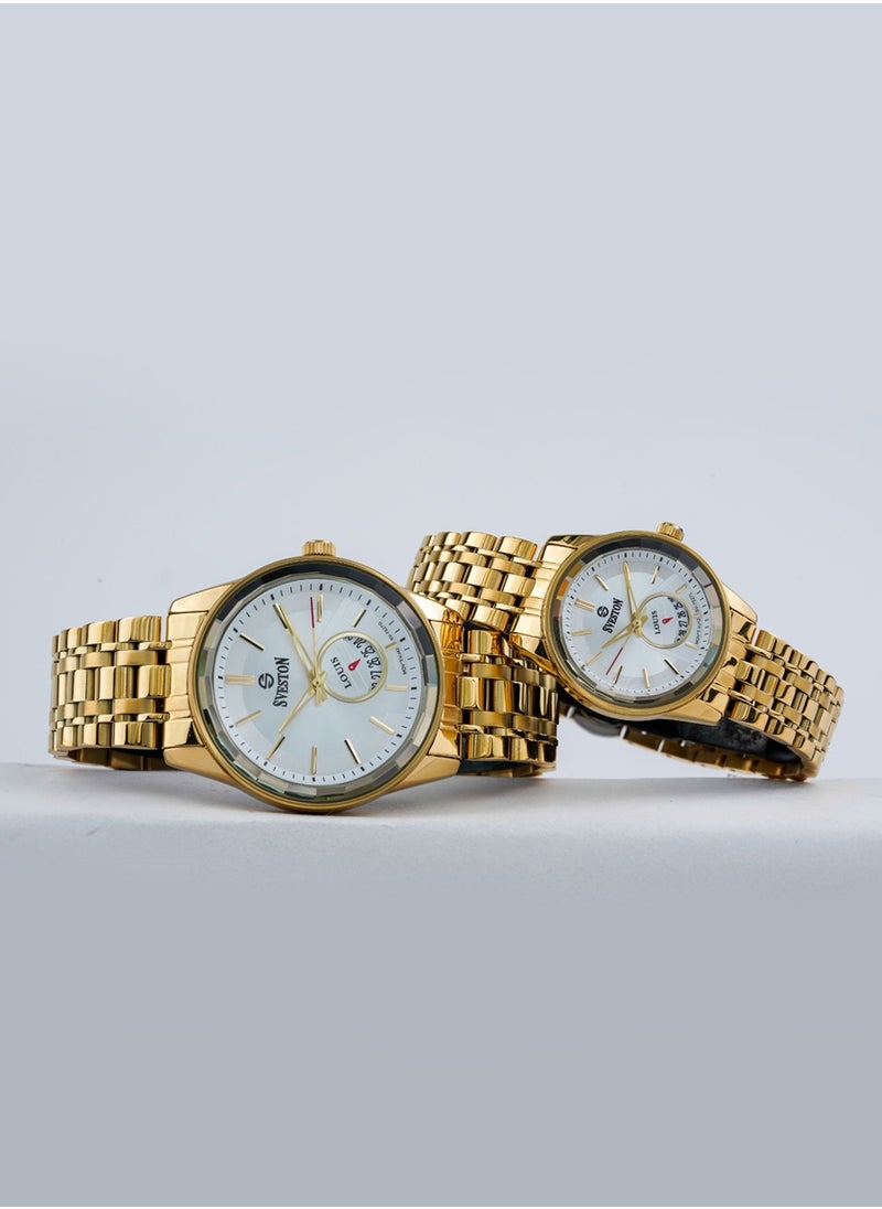 Sveston - Louis Analog Quartz Gold Stainless Steel Couple Set Watch SV7527 - Image 1