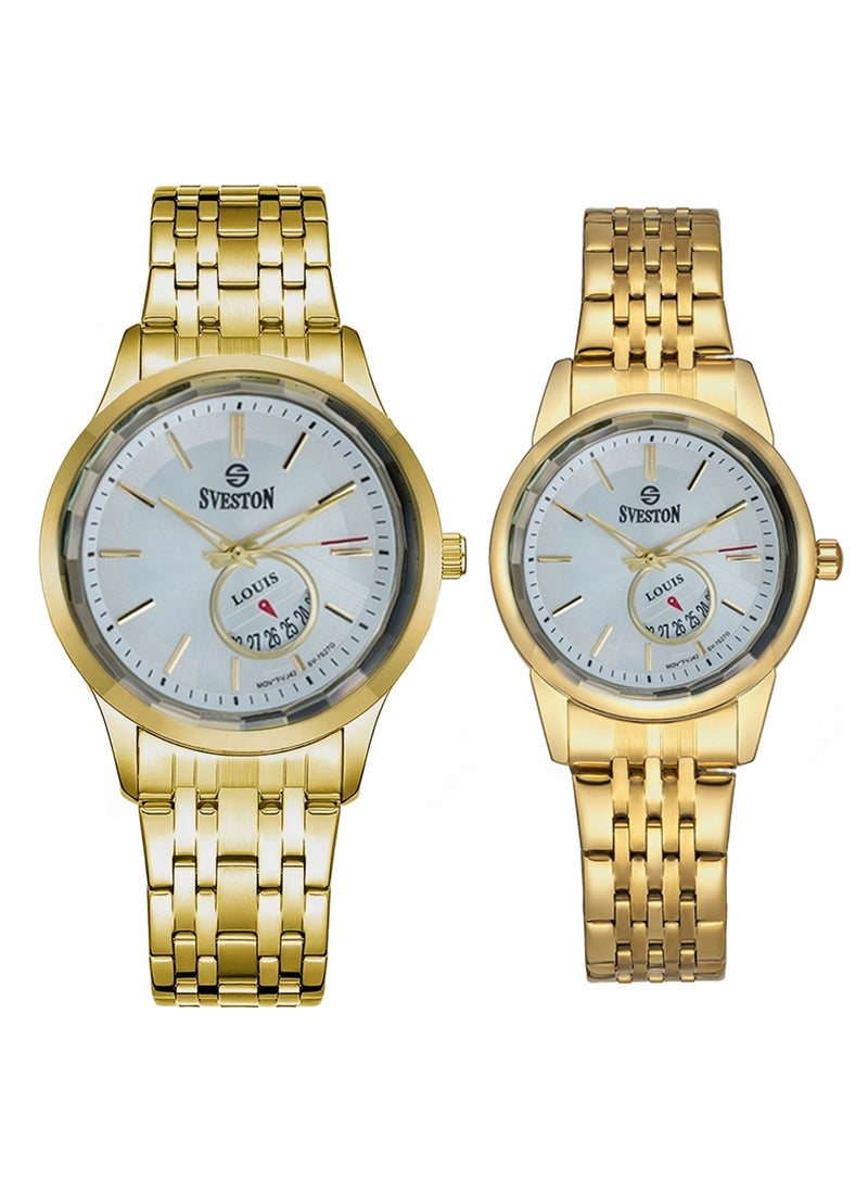 Sveston - Louis Analog Quartz Gold Stainless Steel Couple Set Watch SV7527 - Image 1