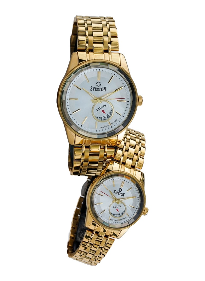 Sveston - Louis Analog Quartz Gold Stainless Steel Couple Set Watch SV7527 - Image 1