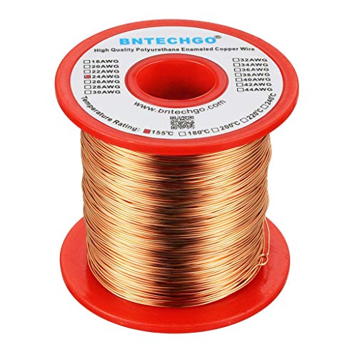 BNTECHGO 24 AWG Magnet Wire - Enameled Copper Wire - Enameled Magnet Winding Wire - 1.0 lb - 0.0197" Diameter 1 Spool Coil Natural Temperature Rating 155℃ Widely Used for Transformers Inductors - Image 2