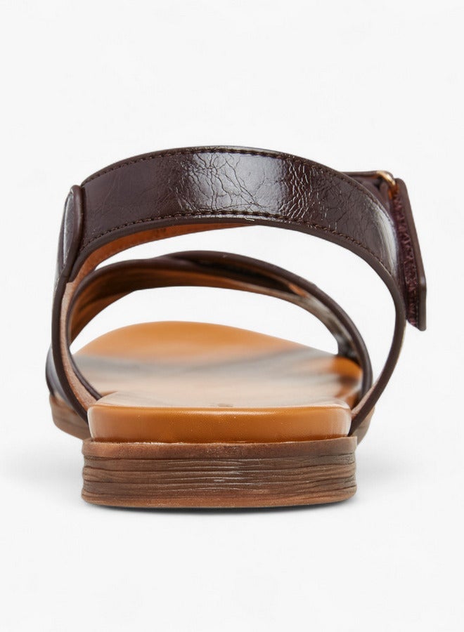 Le Confort Solid Cross Strap Sandals with Hook and Loop Closure - Image 4