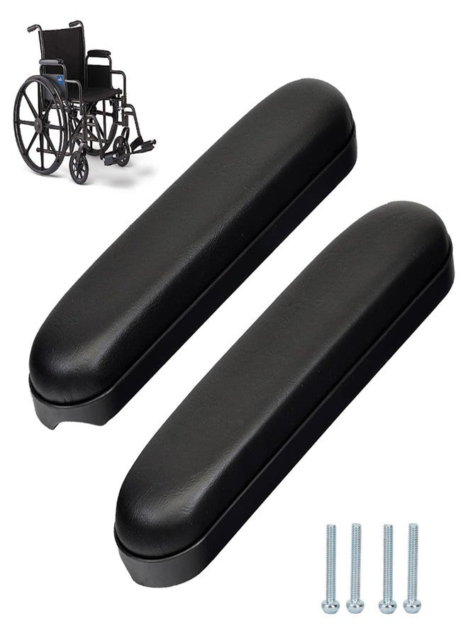 HMZ Full Length Padded Armrest Black 10-1/4" Long wheelchair and transport chair arm cushions, black (1 pair) compatible with all brands(10-1/4") - Image 1