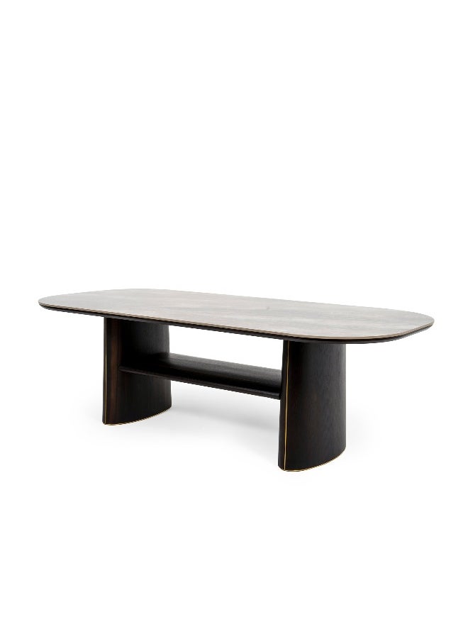 Pan Home Kestan 8 Seater Dining Table Ceramic Top - Grey And Brown  - Image 2