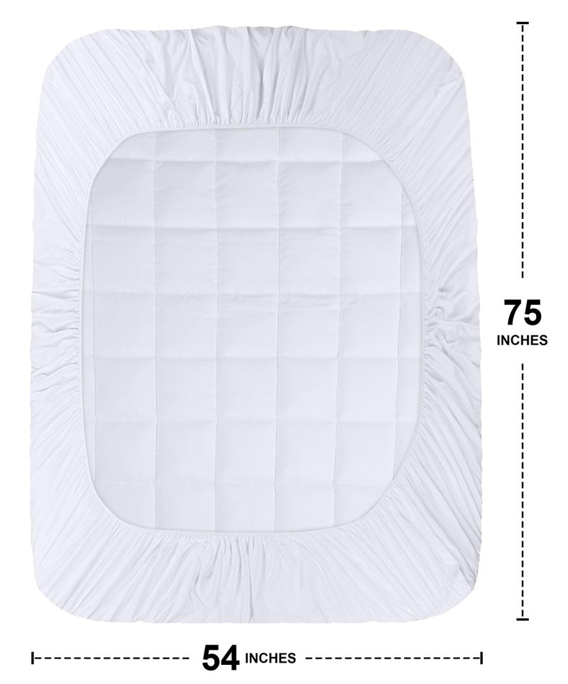 Utopia Bedding Full Mattress Pad, Quilted Fitted Premium Mattress Protector, Deep Pocket Cover Stretches up to 16 Inches, Fluffy Pillow Topper (54x75 Inches, White) - Image 4