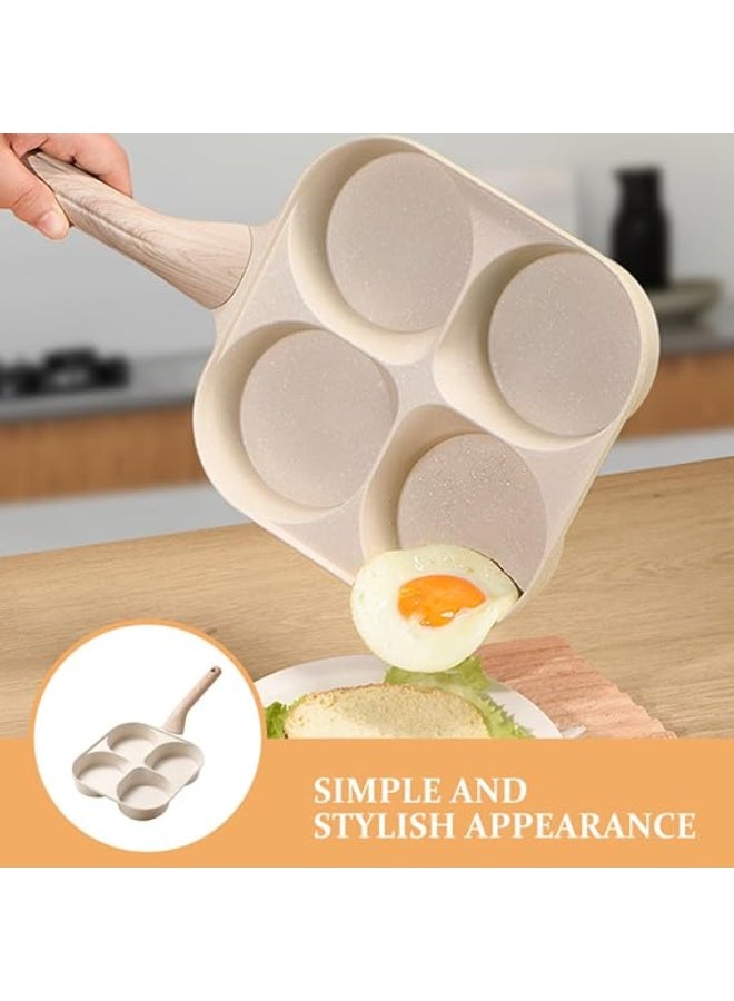 4-Cup Egg and Omelet Pan – Non-stick surface, suitable for induction and gas stoves, features separate compartments, ideal for pancakes and breakfast meals, easy to clean. - Image 5