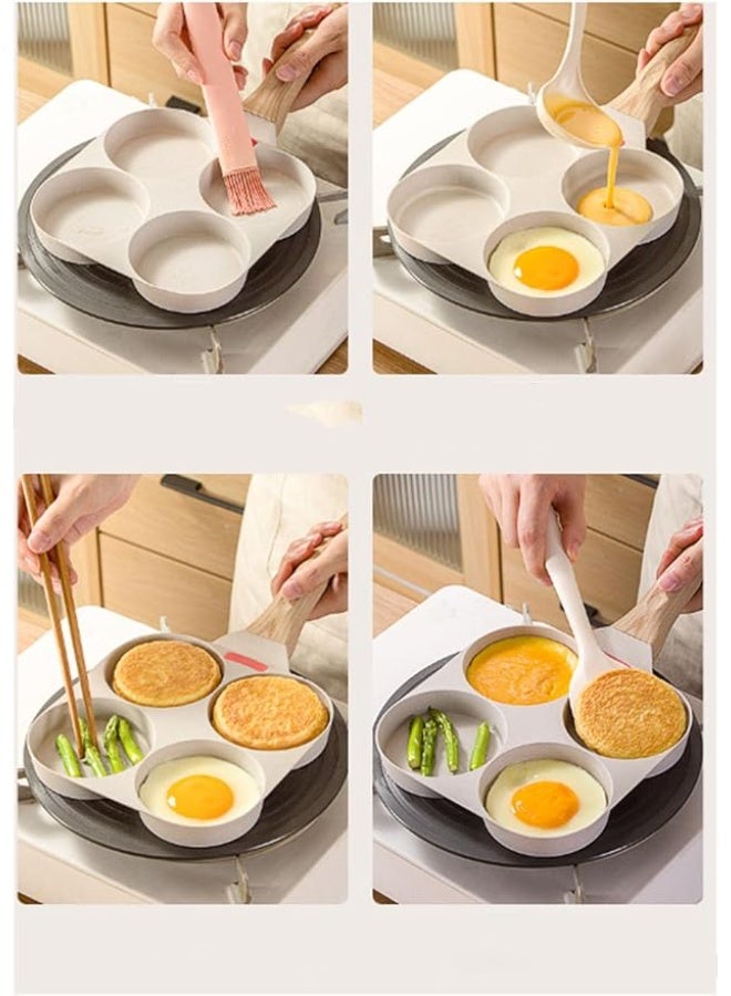 4-Cup Egg and Omelet Pan – Non-stick surface, suitable for induction and gas stoves, features separate compartments, ideal for pancakes and breakfast meals, easy to clean. - Image 2