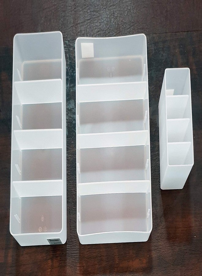 STORE 2508 Store2508® Adjustable Plastic Organiser Box for Undergarments, Toiletries, Cosmetics, Makeup Brushes Etc (Pack of 3) - Image 1