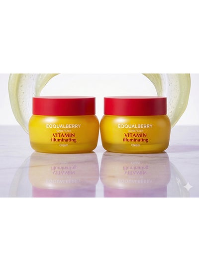 eqqualberry Pack Of 2 Vitamin Illuminating Cream 50ml – Brightening & Hydrating Face Cream for Even Skin Tone, Anti