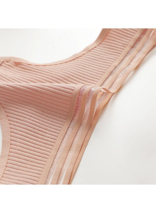 3 Pack Women Ribbed Knit Panties Set, Low Rise Seamless Breathable Cotton Briefs - Image 5