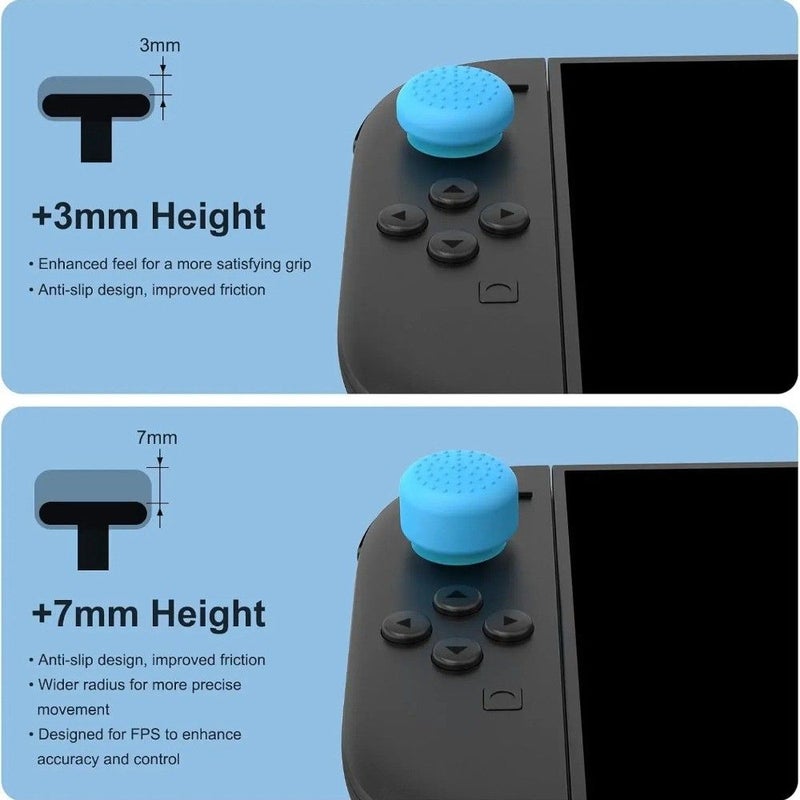 باقة من 4 قطع أغطية مقابض الإبهام باللون الأسود لوحدة التحكم Switch 2 وذراع Joycon، غطاء عصا التحكم، إكسسوارات ألعاب NS2 - Image 3