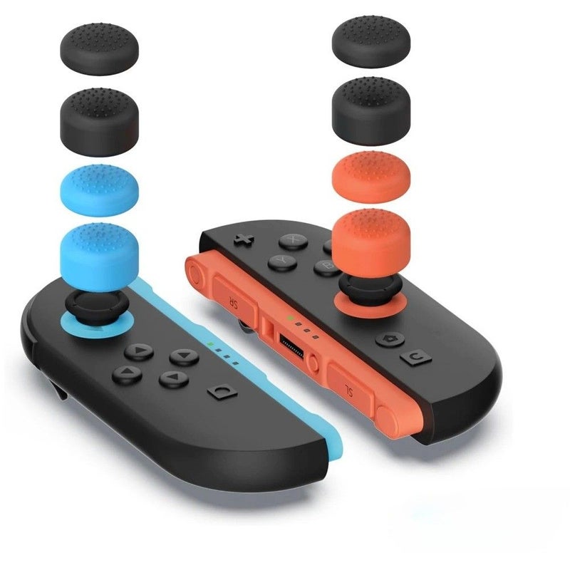 باقة من 4 قطع أغطية مقابض الإبهام باللون الأسود لوحدة التحكم Switch 2 وذراع Joycon، غطاء عصا التحكم، إكسسوارات ألعاب NS2 - Image 1