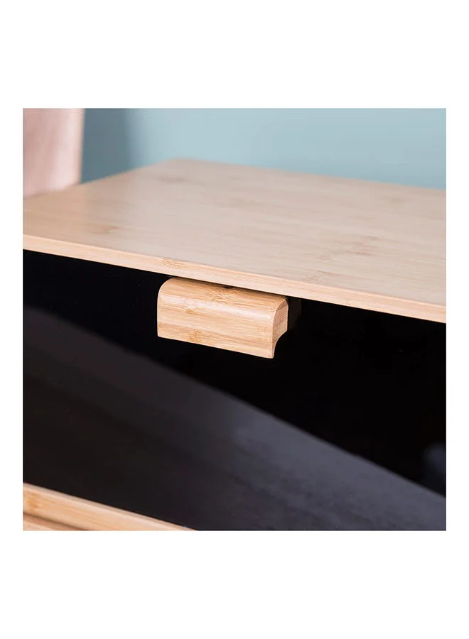 DANUBE HOME Aaron Bamboo Bread Bin With Acrylic Door Natural Bamboo And Acrylic Plastic Simple Food Container Modern Houseware Storage L 36x25.5 X H 19.8cm