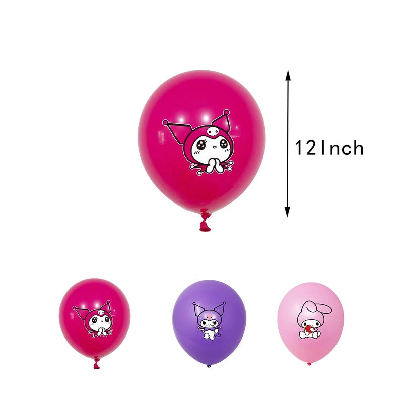 MUSNOW 42pcs Kuromis Party Decoration Pack Includesï¼ŒBannerï¼ŒCake Topperï¼ŒBlackdrop,Balloons for Girl Kuromis party supplies - Image 3