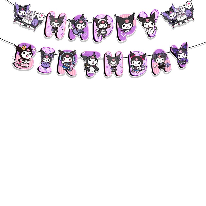 MUSNOW 42pcs Kuromis Party Decoration Pack Includesï¼ŒBannerï¼ŒCake Topperï¼ŒBlackdrop,Balloons for Girl Kuromis party supplies - Image 2