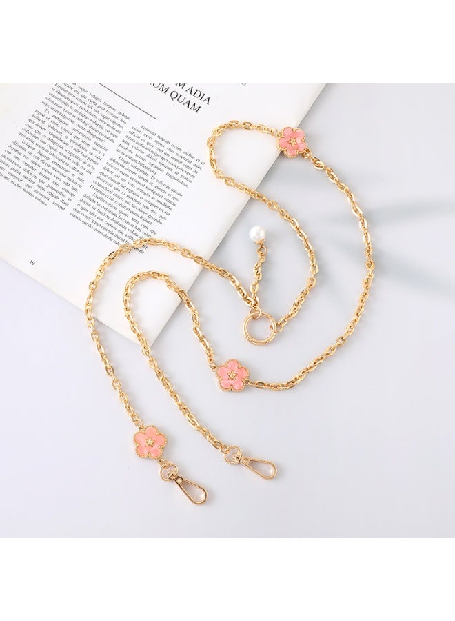 NIBEMINENT Phone Charm/ Chain Strap for Women Girls, Removable Metal Chain Cell Phone Case Lanyard Wrist Strap,K3219/Pink - Image 1