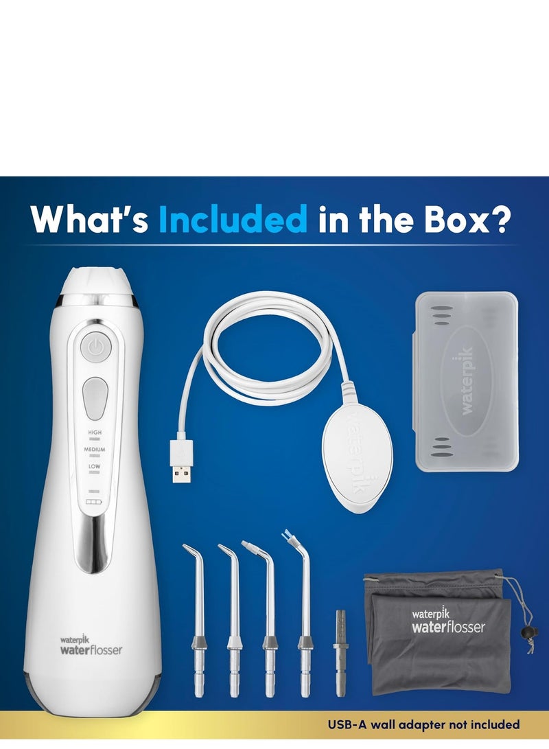 Waterpik Cordless Advanced 2.0 Water Flosser For Teeth, Gums, Braces, Dental Care With Travel Bag and 4 Tips, ADA Accepted, Rechargeable, Portable, and Waterproof, White WP-580, Packaging May Vary - Image 4