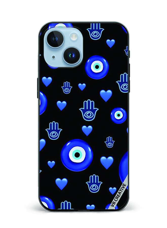 VR CREATIVE Protective Case Cover For Apple iPhone 15 Plus Evil Eye Design Multicolour - Image 1