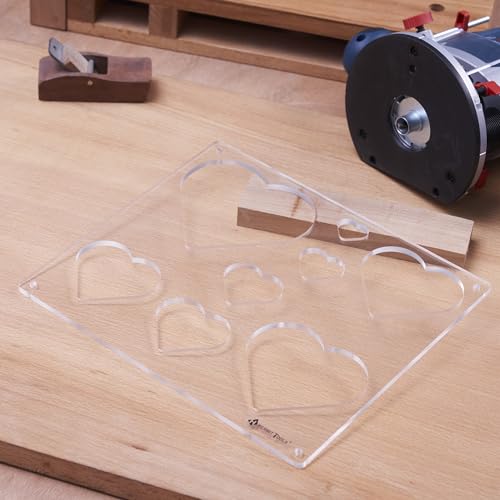 HERMIT TOOLS 12"*10" inches 8-in-1 Heart Inlay Template | Router and Decorative Templates for Woodworking - Image 3