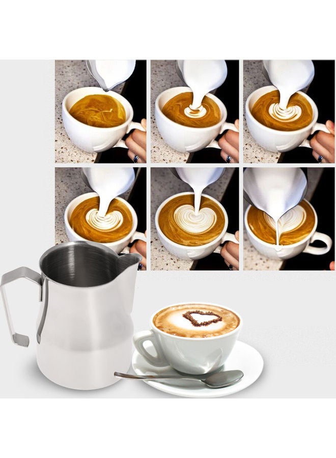 NIBEMINENT 304 Stainless Steel Professional Italian Type Milk Frothing Pitcher Foam Container Silver 11.50 x 8.00 11.00cm  - Image 3