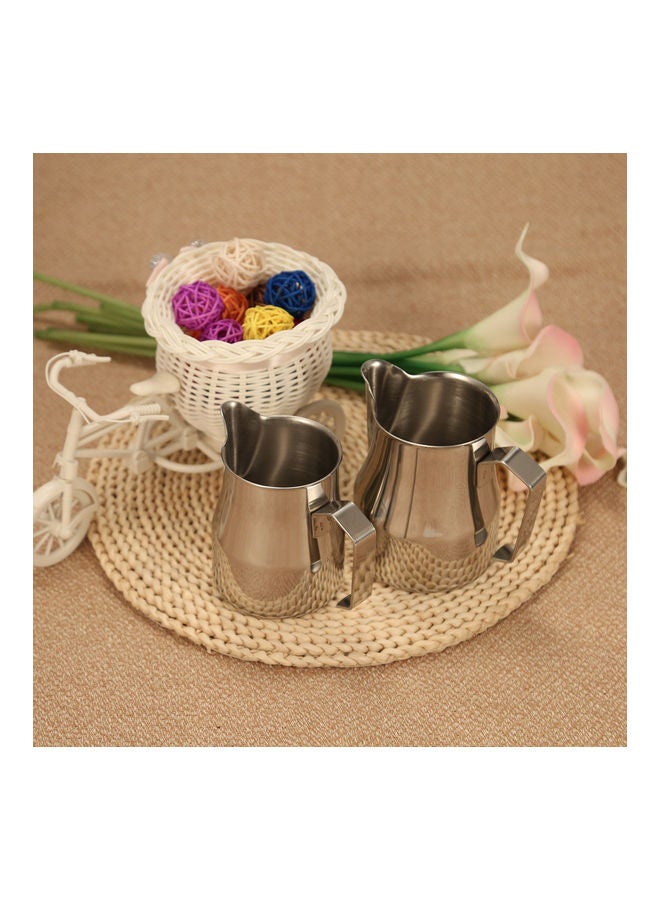 NIBEMINENT 304 Stainless Steel Professional Italian Type Milk Frothing Pitcher Foam Container Silver 11.50 x 8.00 11.00cm  - Image 2