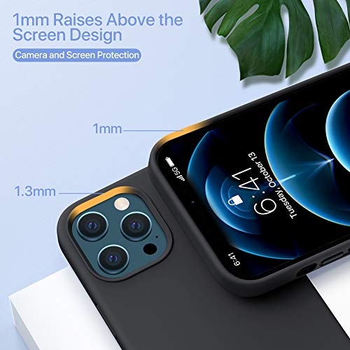 Miracase Compatible with iPhone 12 Pro Max Case, [Soft Anti-Scratch Microfiber Lining], Liquid Silicone Case Gel Rubber Shockproof Drop Protection Phone Case for 12 Pro Max, Black - Image 5