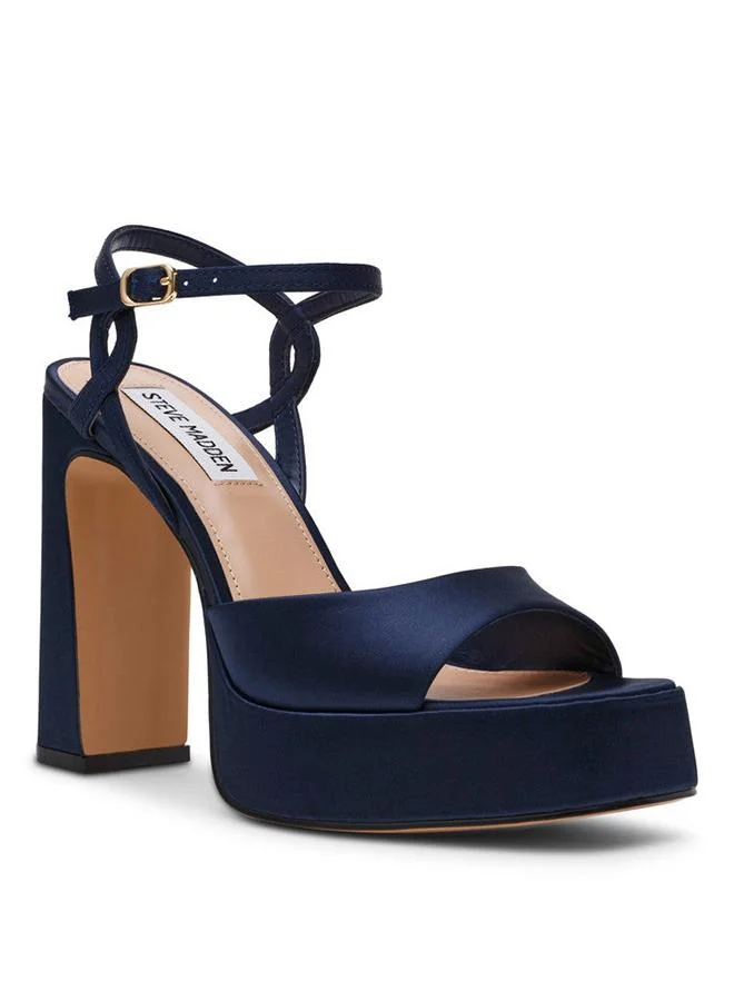 Miliana Blue Heels Blue Satin Women's Heeled Sandals