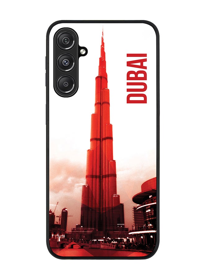 Stylizedd Rugged Black Edge case for Samsung Galaxy M34 5G, Custom Slim fit Flexible Anti Drop Thin Phone Case Cover - Dubai - The Burj - Image 1