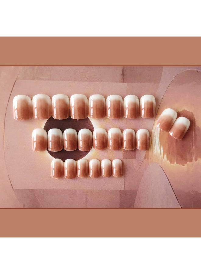 Goolsky Red Bean Paste Gradient Press-on Nails for Gentle Daily Wear - Image 3