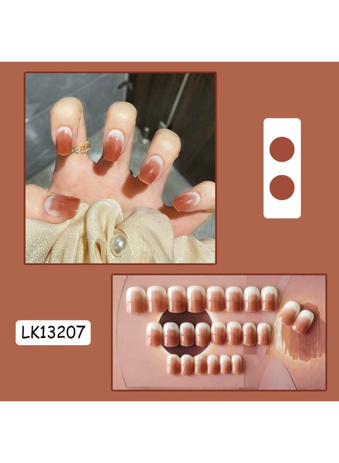 Goolsky Red Bean Paste Gradient Press-on Nails for Gentle Daily Wear - Image 2