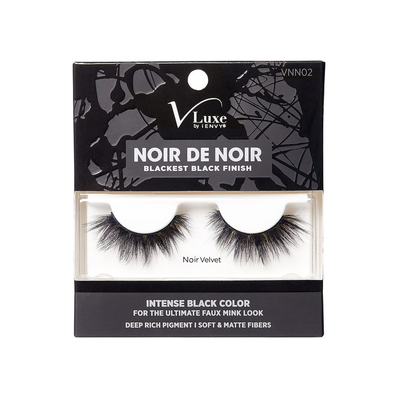 i.Envy i•ENVY V-Luxe Noir De Noir False Eyelashes Blackest Black Finish, Weightless Volume and Curl False Lashes, Soft & Matte Fibers (Noir Velvet) - Image 1
