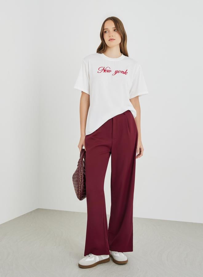 Take Two Embroidered Slogan Regular Fit T-Shirt - Image 2