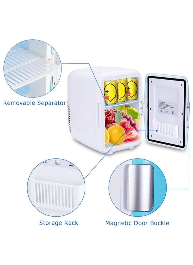 Generic Mini 4L Makeup Fridge Portable Cooler and Warmer with Handle, 220V for Home and 12V for Car Compact Countertop Fridge for Travel, Car, and Drinks Color (Blue, Pink)  - Image 4
