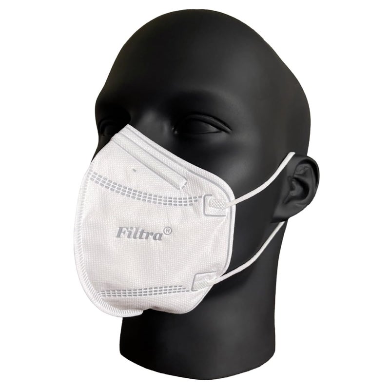 Filtra ® N95 Mask with Ear Loops | FFP2 Mask with Ear Loops | BIS Certified | 5 Layer N95 Mask | Thick Ear Loops | High Filtration | (10 Single Packs) - Image 3