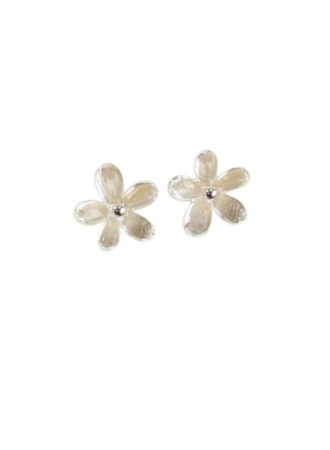 Goolsky Summer Transparent Flower Stud Earrings – Minimalist Sweet & Unique Earrings for Women - Image 4