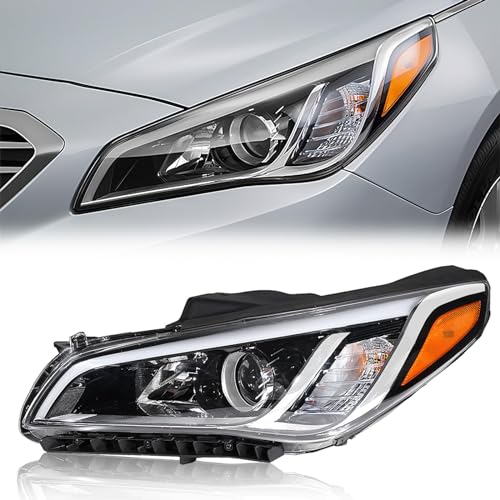 TODO مجموعة مصابيح أمامية متوافقة مع 2015 2016 2017 سوناتا، مصباح أمامي يستبدل 92101C2000 HY2502183 | الجانب الأيسر للسائق (غير مخصص للهجين) - Image 1