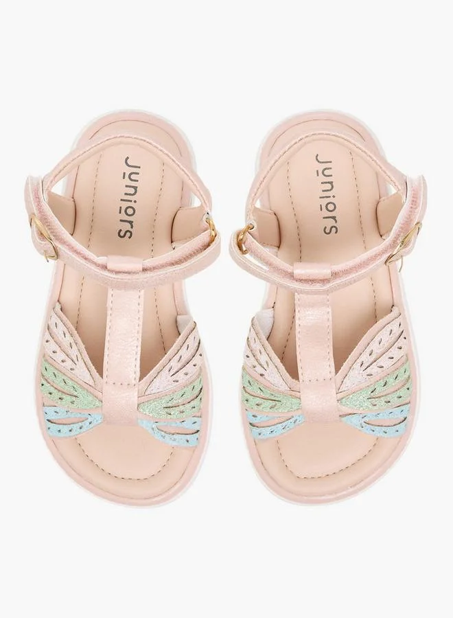 JUNIORS Girls Glitter Embellished Sandals