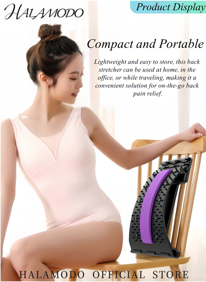 HALAMODO - Back Stretcher for Lower Back Pain Relief 4 Level Adjustable Arch Lumbar Back Cracker Board Back Cracking Device Back Massager for Scoliosis & Spine Decompression Support - Image 1