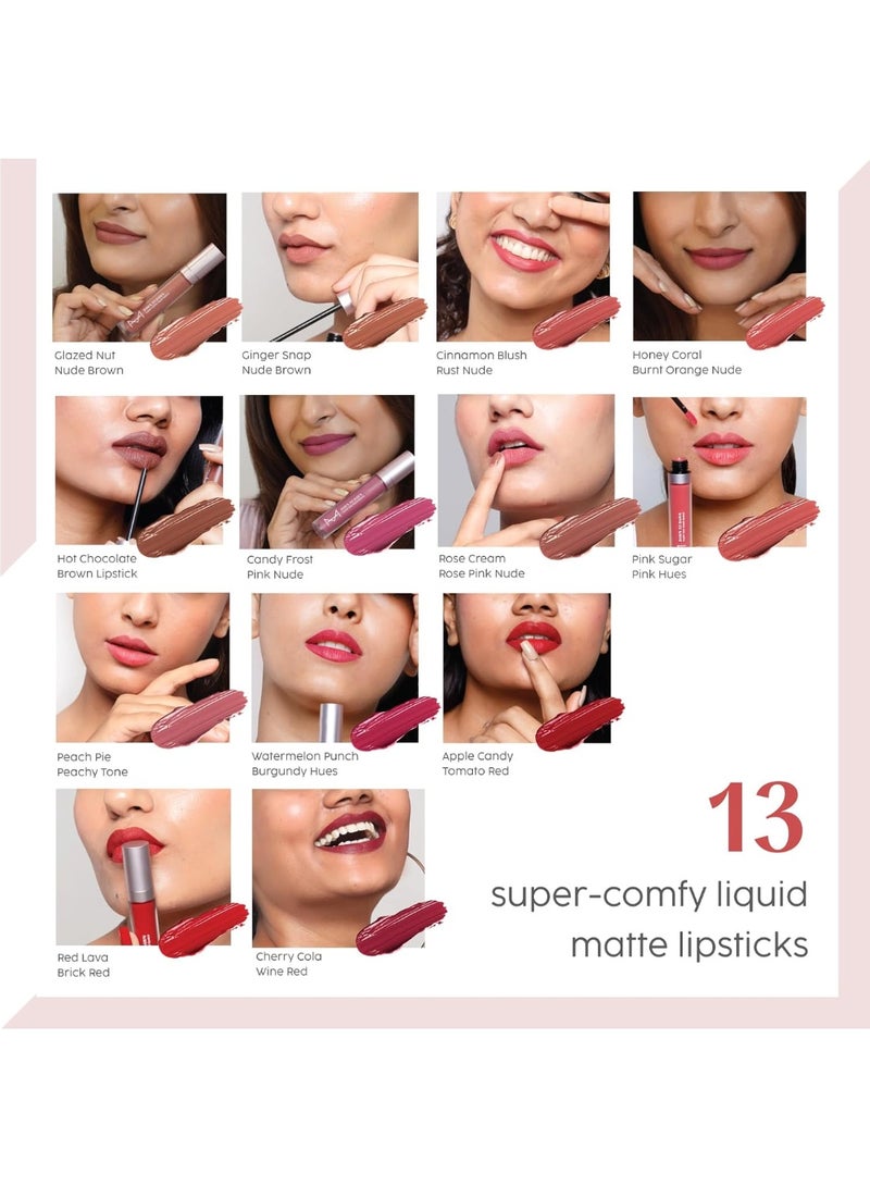 House Of Makeup Hydrating Liquid Lipstick | Nude Lipstick Shades | Comfy Liquid Lipsticks For Women | Everyday Nude Shade Lipstick | Liquid Matte Lipstick | 5 ml | (Candy Frost) - Image 2