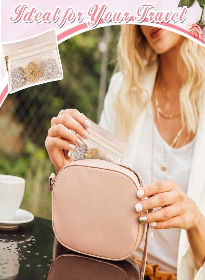 SADMAX Multipurpose Zipper Pouch For Jewellery/Makeup/Travel/Stationery Storage | Transparent Organizer Velvet Bags For Women | For Necklaces/Bracelets/Rings/Earrings (Pack of 2 PCS)(10x8.5cm) - Image 5