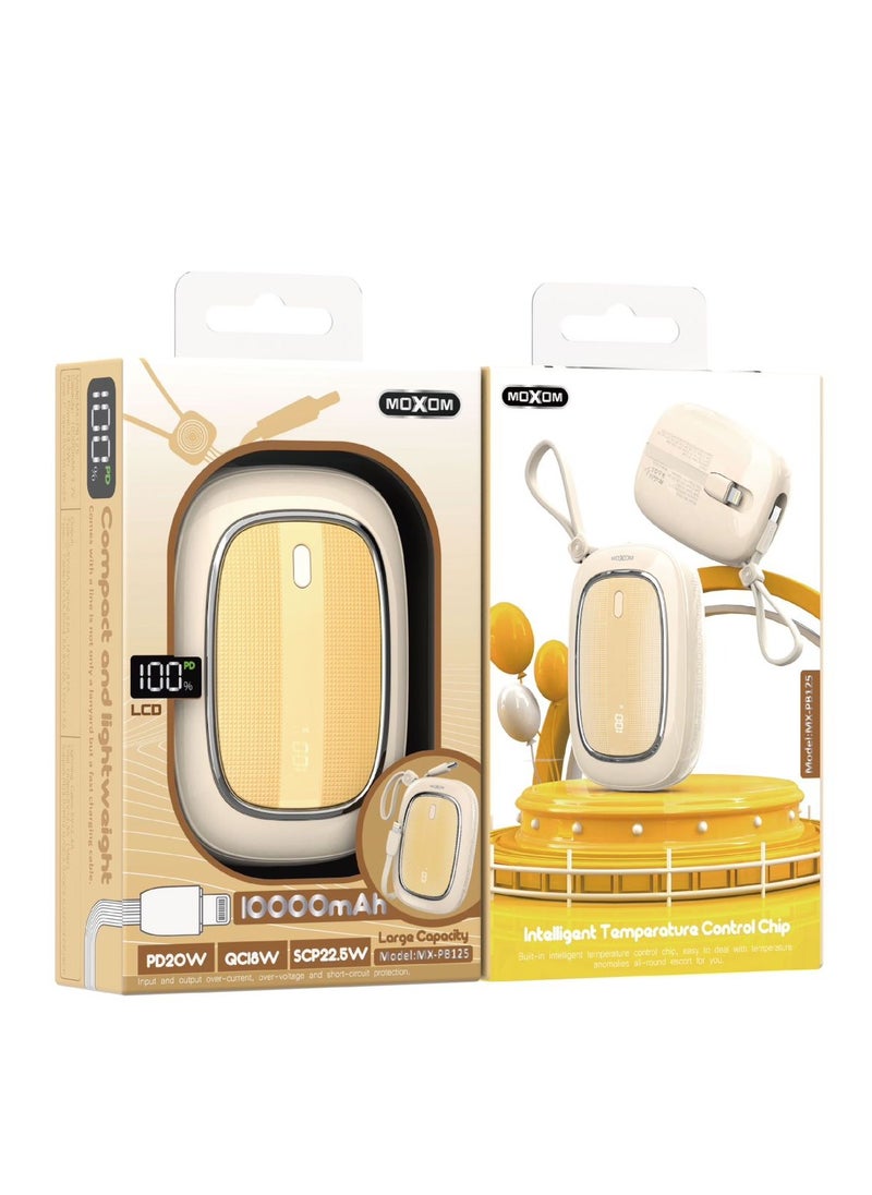 MOXOM MX-PB125 10000mAh Power Bank - PD20W, QC18W, SCP22.5W, Compact and Lightweight with LCD Display  - Image 3