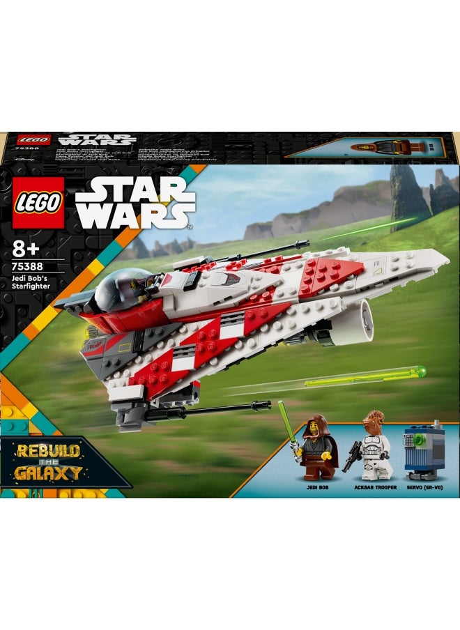 ليغو - مركبة لعبة قابلة للبناء مقاتلة الجيداي بوب من LEGO® Star Wars™‍‌‎، مركبة فضاء من المكعبات، شخصية مفضّلة للهواة، فكرة هدية عيد ميلاد للصبيان والبنات وكلّ الهواة بعمر 8 سنوات أو أكثر 75388 (305 قطعة) - Image 1