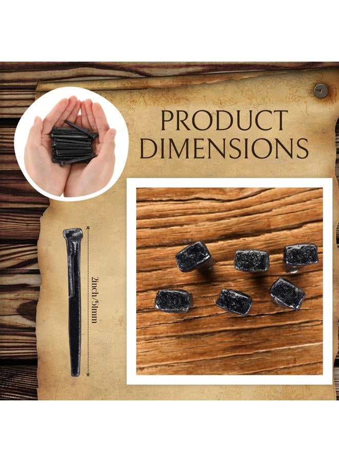 Yaocom 25 Pcs Antique Head Nails Decorative Antique Black Nail Railroad Spike Iron Nails for Hanging Handmade Project(2 Inch) - Image 2