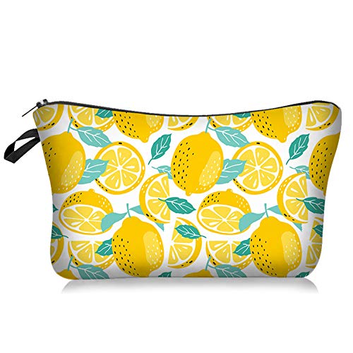 FITINI Makeup Bag Lemon Travel Small Portable Cosmetic Organizer Pouch for Women Girls Zipper Waterproof Clutch Toiletry Storage Purse - Image 1