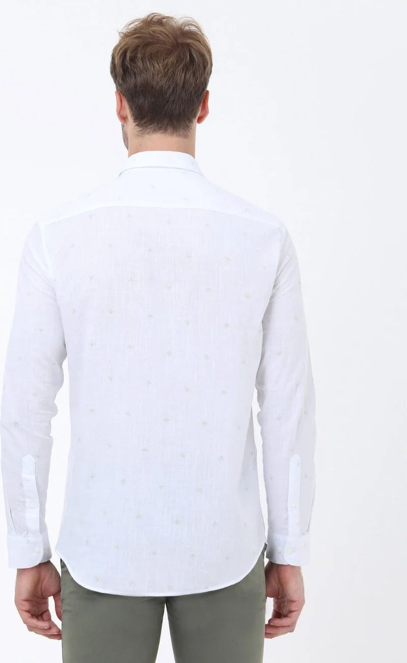 Kip Nile Green Printed Regular Fit Woven Casual 100% Cotton Shirt