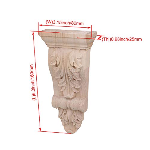 RDEXP 16x8x2.8cm European Style Wood Carved Onlay Appliqu Frame for Restaurant Decor Door Corner Cabinet Home Furniture Set of 4 - Image 4