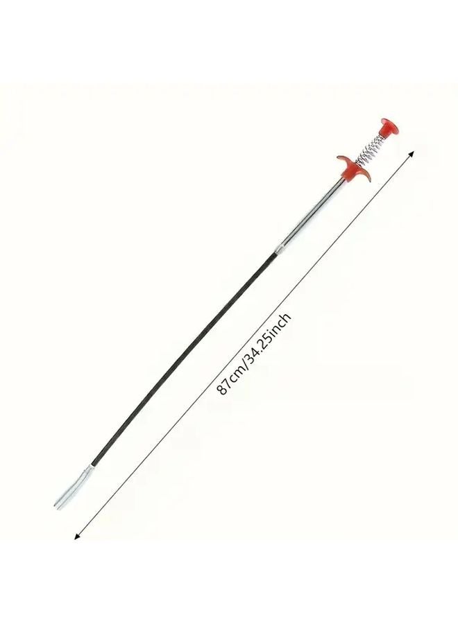 35.43 Inch Heavy Duty Toilet Drain Cleaner Tool with 4 Claws Flexible Handheld Sewer Grabber - Image 3