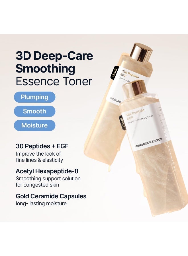 SUNGBOON EDITOR Silk Peptide EGF Intensive Smoothing Toner, Peptide Face Toner for Rough Texture, Dryness & Dull Skin, Korean Skincare, 200ml - Image 2